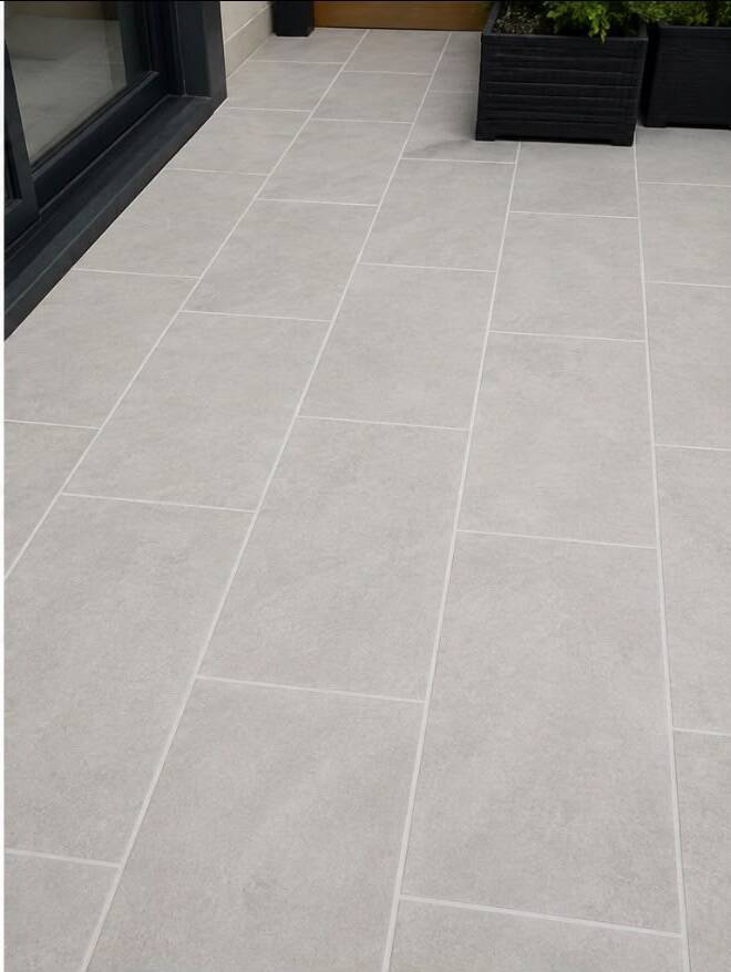 Porcelain Patio Re-Grouting after cleaning